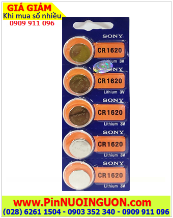 COMBO 1vỉ 5viên Pin Sony CR1620 lithium 3v chính hãng (Indonesia) _Giá chỉ 85.000đ/ Vỉ5viên	